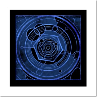 Weathered Clockwork - Blue (Gallifreyan inspired) Posters and Art